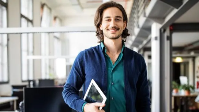 A smiling employee